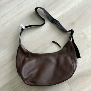 NWT Deadstock Baggu Leather Medium Crescent - Chocolate Brown